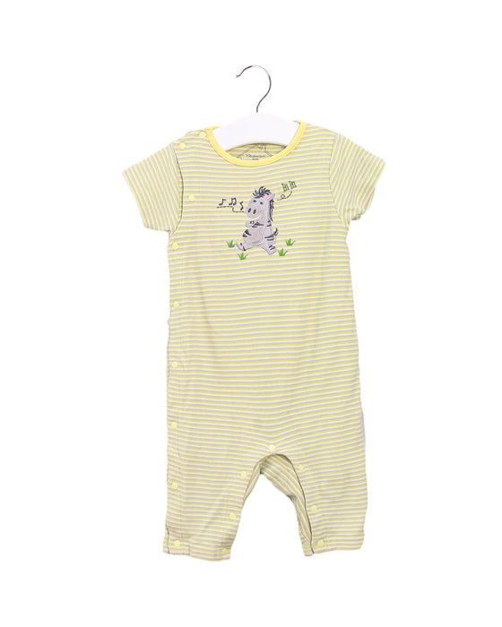 A Yellow Short Sleeve Jumpsuits from Chickeeduck in size 6-12M for boy. (Front View)