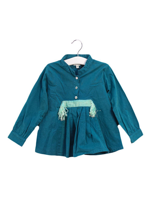 A Green Long Sleeve Tops from Arroz con Leche in size 4T for girl. (Front View)