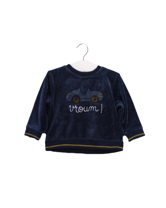 A Navy Crewneck Sweatshirts from Carrément Beau in size 6-12M for boy. (Front View)