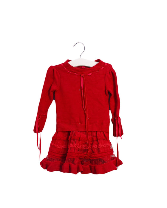 A Red Sweater Dresses from Nicholas & Bears in size 6-12M for girl. (Front View)