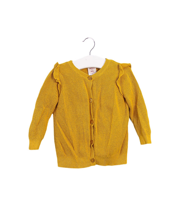 A Yellow Cardigans from Seed in size 3-6M for girl. (Front View)
