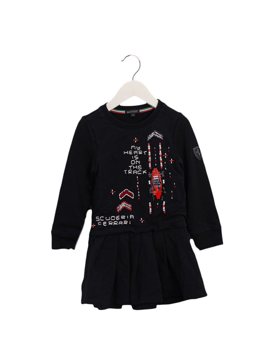 A Black Sweater Dresses from Ferrari in size 3T for girl. (Front View)