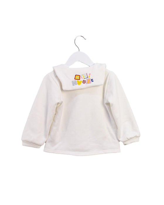 A Ivory Cardigans from Miki House in size 4T for girl. (Back View)