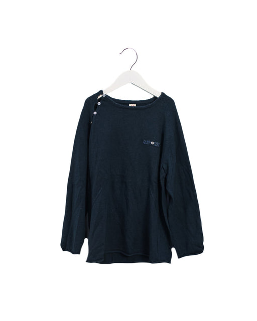 A Green Knit Sweaters from Juliet & the Band in size 12Y for girl. (Front View)