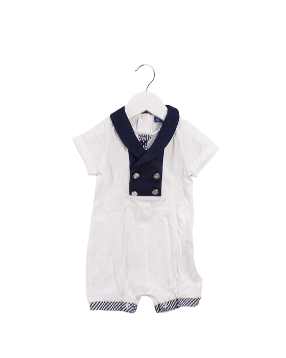 A White Short Sleeve Rompers from Nicholas & Bears in size 0-3M for boy. (Front View)