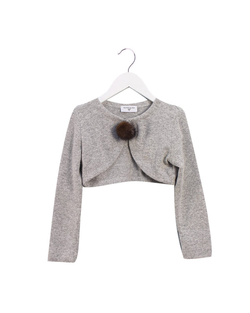 A Grey Cardigans from Monnalisa in size 5T for girl. (Front View)