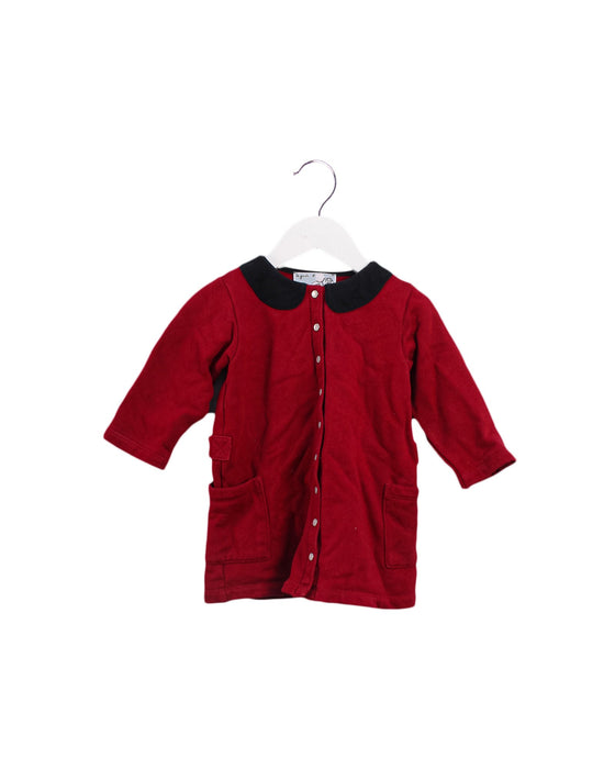 A Red Long Sleeve Dresses from Agnes b. in size 12-18M for girl. (Front View)