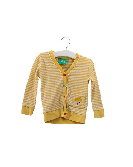 A Yellow Cardigans from Little Green Radicals in size 6-12M for girl. (Front View)