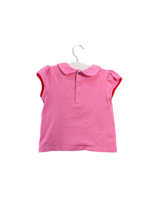 A Pink Short Sleeve Tops from Jacadi in size 6-12M for girl. (Back View)