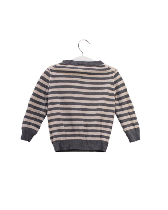 A Grey Cardigans from Petit Bateau in size 6-12M for neutral. (Back View)