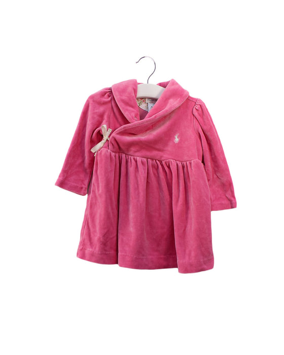 A Pink Long Sleeve Dresses from Ralph Lauren in size 3-6M for girl. (Front View)