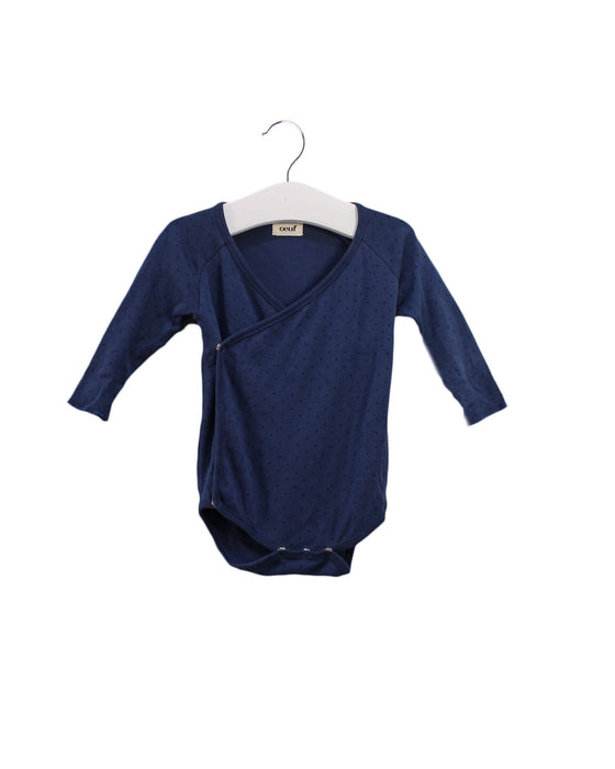 A Navy Pants Sets from Oeuf in size 3-6M for neutral. (Front View)