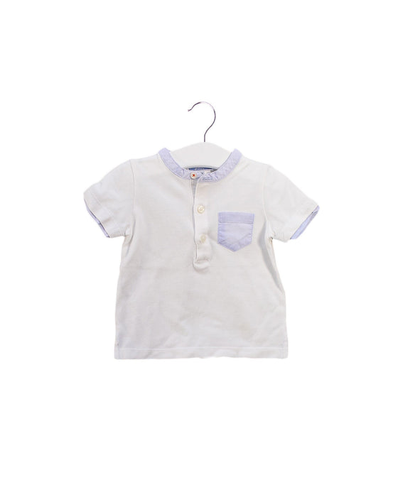 A White Short Sleeve Polos from Jacadi in size 6-12M for boy. (Front View)