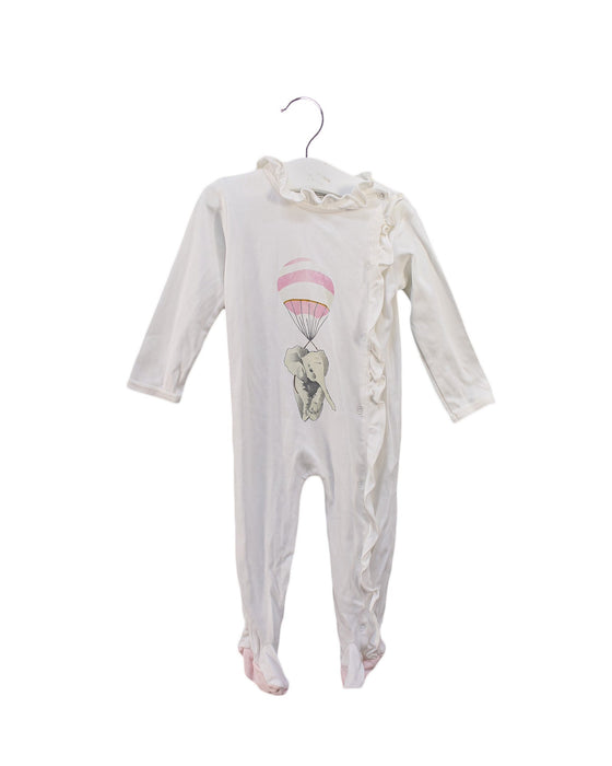 A White Onesies from Livly in size 6-12M for girl. (Front View)