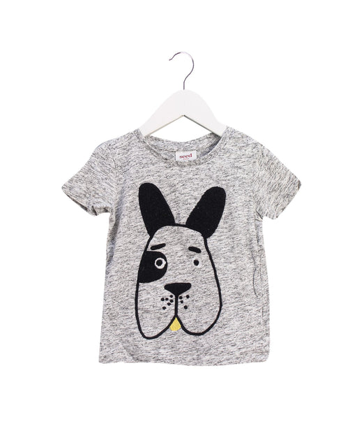 A Grey Short Sleeve T Shirts from Seed in size 2T for boy. (Front View)