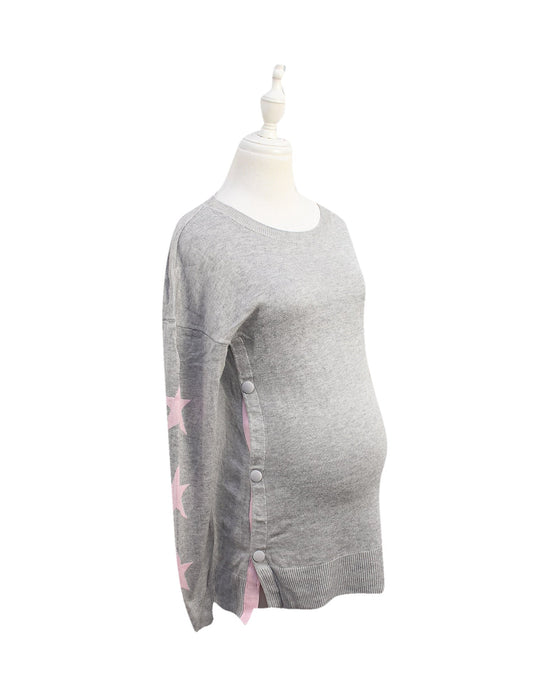 A Grey Knit Sweaters from Seraphine in size XS for maternity. (Front View)