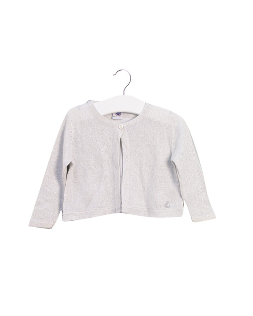 A Silver Cardigans from Petit Bateau in size 6-12M for girl. (Front View)