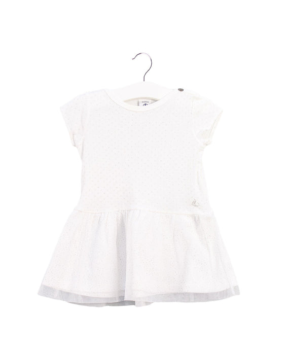 A White Short Sleeve Dresses from Petit Bateau in size 3-6M for girl. (Front View)