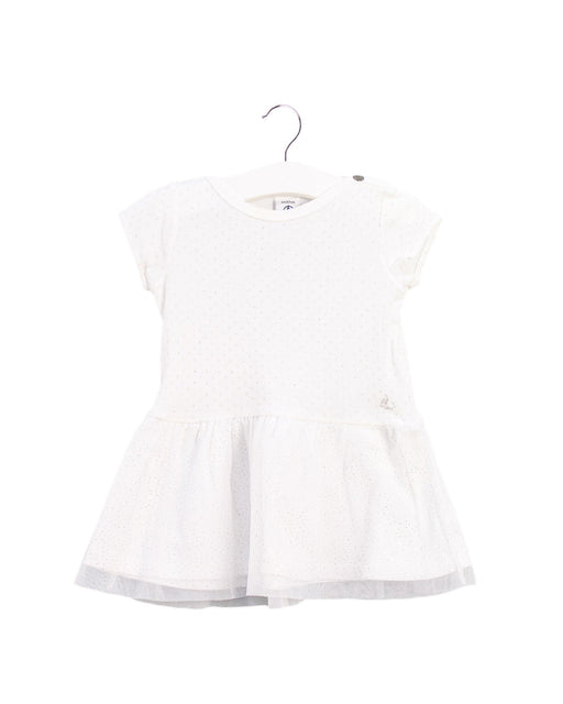 A White Short Sleeve Dresses from Petit Bateau in size 3-6M for girl. (Front View)