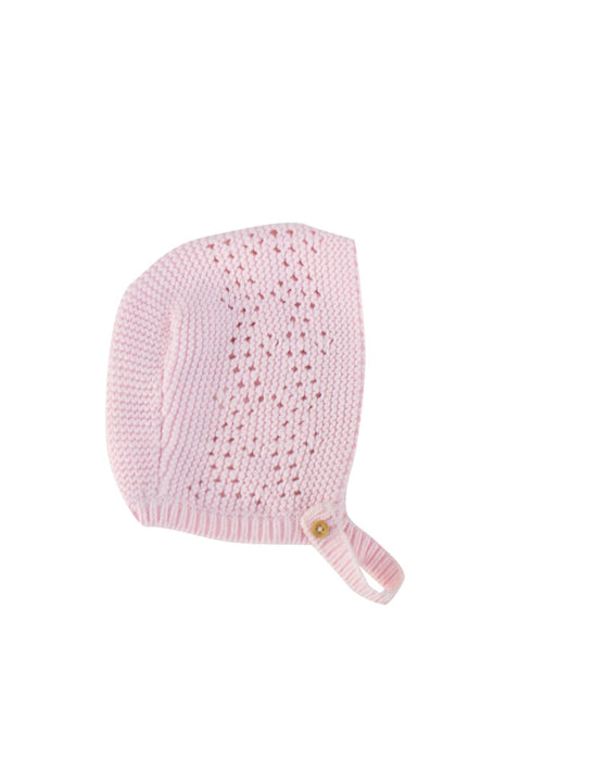 A Pink Winter Hats from Gocco in size 3-6M for girl. (Front View)