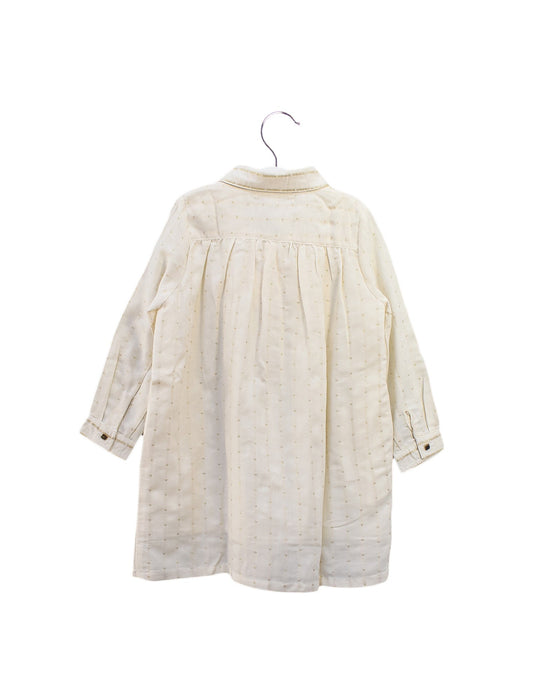 A Ivory Long Sleeve Dresses from Excuse My French in size 2T for girl. (Back View)