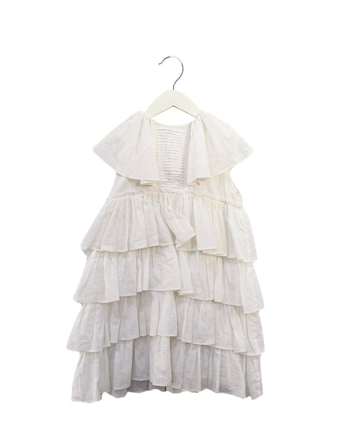 A Ivory Short Sleeve Dresses from Velveteen in size 4T for girl. (Front View)