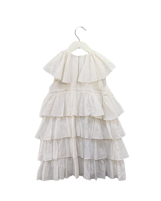 A Ivory Short Sleeve Dresses from Velveteen in size 4T for girl. (Back View)