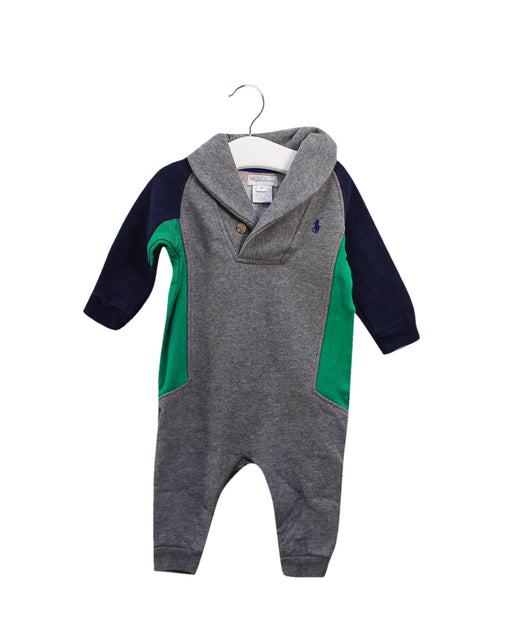 A Grey Long Sleeve Jumpsuits from Ralph Lauren in size 3-6M for boy. (Front View)