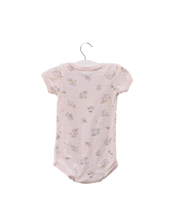 A Pink Short Sleeve Bodysuits from Petit Bateau in size 3-6M for girl. (Back View)