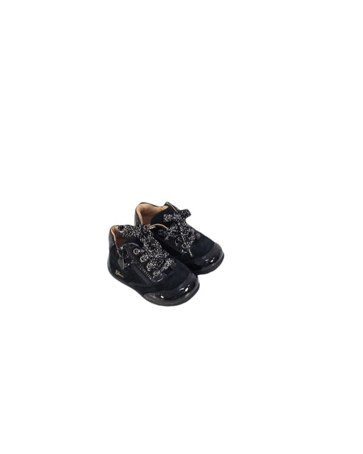 A Black Sneakers from Geox in size 12-18M for girl. (Front View)