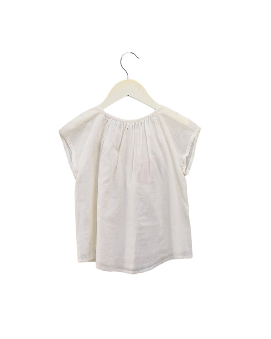A White Short Sleeve Tops from Velveteen in size 4T for girl. (Back View)