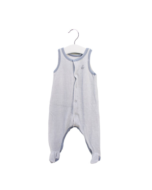 A Blue Onesies from Petit Bateau in size 0-3M for boy. (Front View)