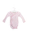 A Pink Long Sleeve Bodysuits from Petit Bateau in size 3-6M for girl. (Front View)