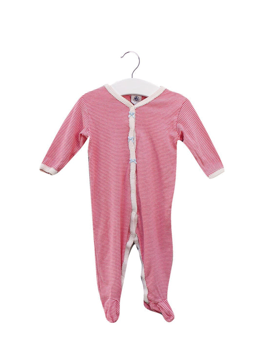 A Pink Onesies from Petit Bateau in size 3-6M for girl. (Front View)