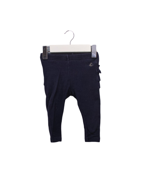 A Navy Leggings from Petit Bateau in size 3-6M for girl. (Front View)