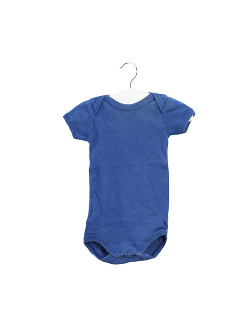 A Blue Short Sleeve Bodysuits from Petit Bateau in size 0-3M for boy. (Front View)