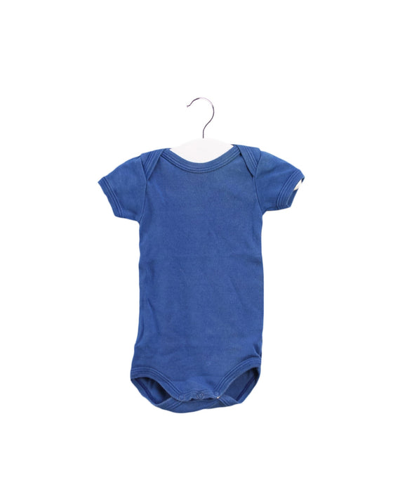A Blue Short Sleeve Bodysuits from Petit Bateau in size 0-3M for boy. (Front View)