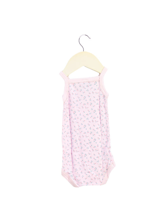 A Pink Sleeveless Bodysuits from Petit Bateau in size 0-3M for girl. (Back View)