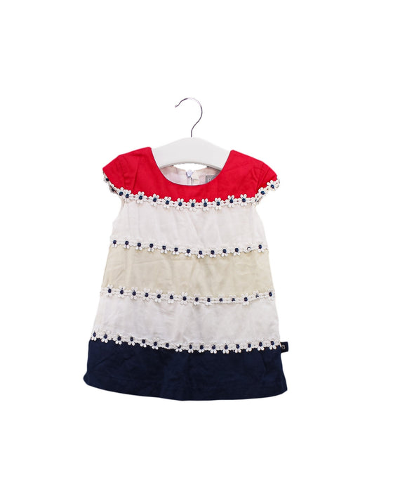A Multicolour Sleeveless Dresses from Boboli in size 6-12M for girl. (Front View)