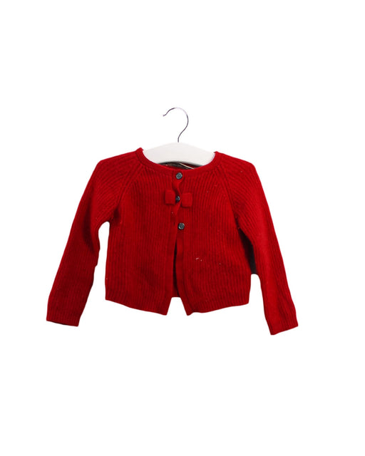 A Red Cardigans from Burberry in size 6-12M for girl. (Front View)