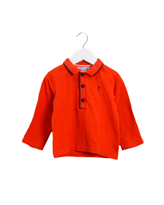 A Orange Long Sleeve Polos from Jacadi in size 12-18M for boy. (Front View)