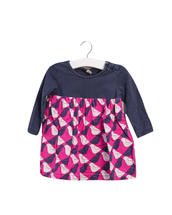 A Pink Long Sleeve Dresses from Tea in size 6-12M for girl. (Front View)