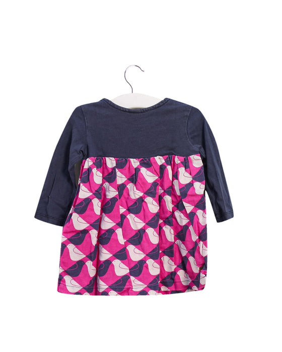 A Pink Long Sleeve Dresses from Tea in size 6-12M for girl. (Back View)