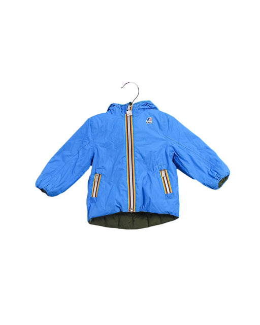 A Blue Puffer/Quilted Jackets from K-Way in size 6-12M for boy. (Front View)