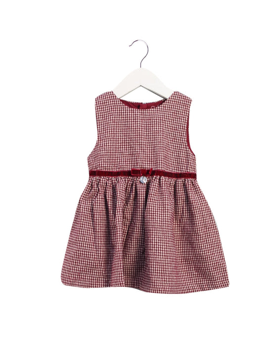 A Burgundy Sleeveless Dresses from Chickeeduck in size 6-12M for girl. (Front View)