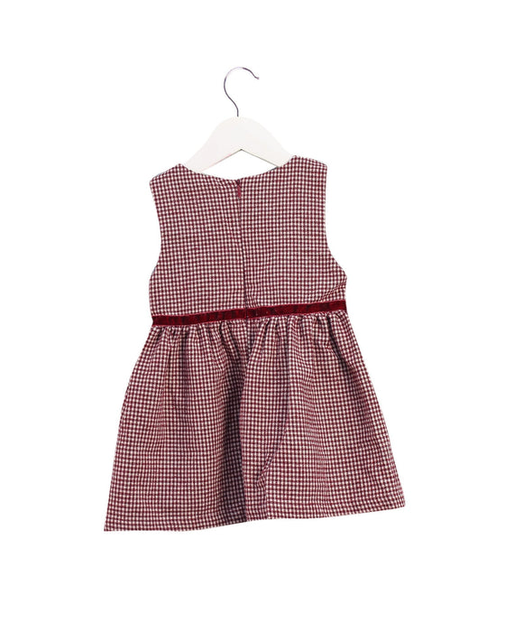 A Burgundy Sleeveless Dresses from Chickeeduck in size 6-12M for girl. (Back View)