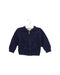 A Navy Zippered Sweatshirts from Burberry in size 6-12M for boy. (Front View)