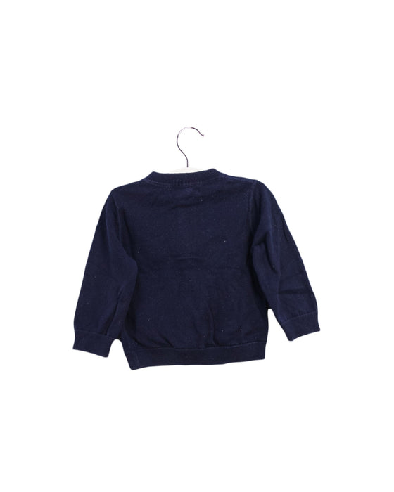 A Navy Zippered Sweatshirts from Burberry in size 6-12M for boy. (Back View)