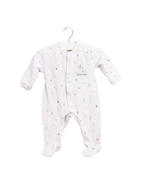 A White Long Sleeve Jumpsuits from Absorba in size 0-3M for boy. (Front View)