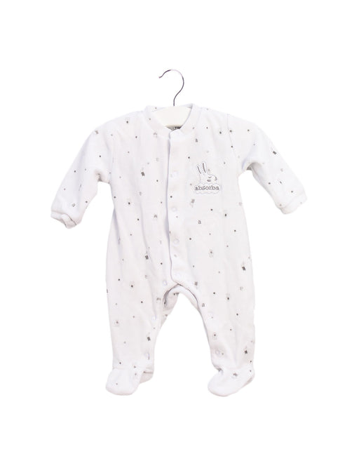 A White Long Sleeve Jumpsuits from Absorba in size 0-3M for boy. (Front View)